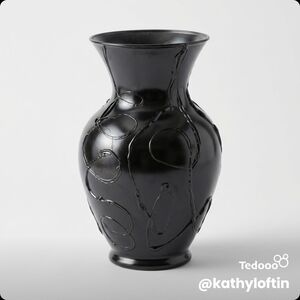 Black Decorative Ceramic Vase by